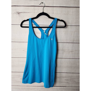 Under Armour Womens HeatGear Tank Top Shirt Blue Sleeveless Scoop Neck Stretch M